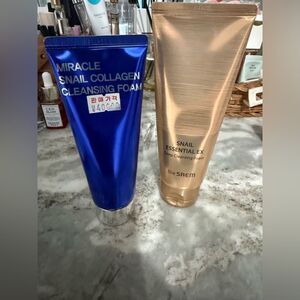 Snail Essential and Snail Collagen face wash